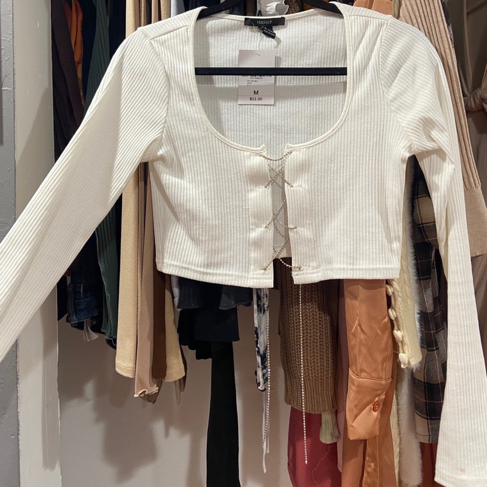 White split cut shirt